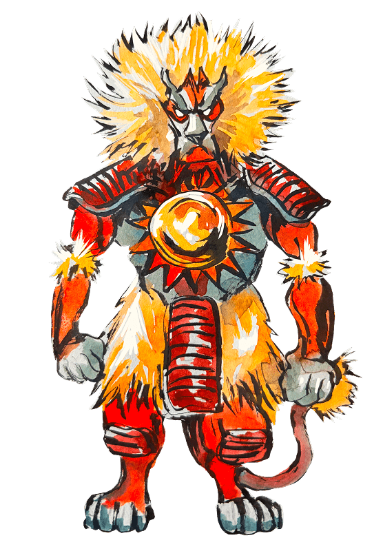 Fire element creature from Cyclémental trading card game
